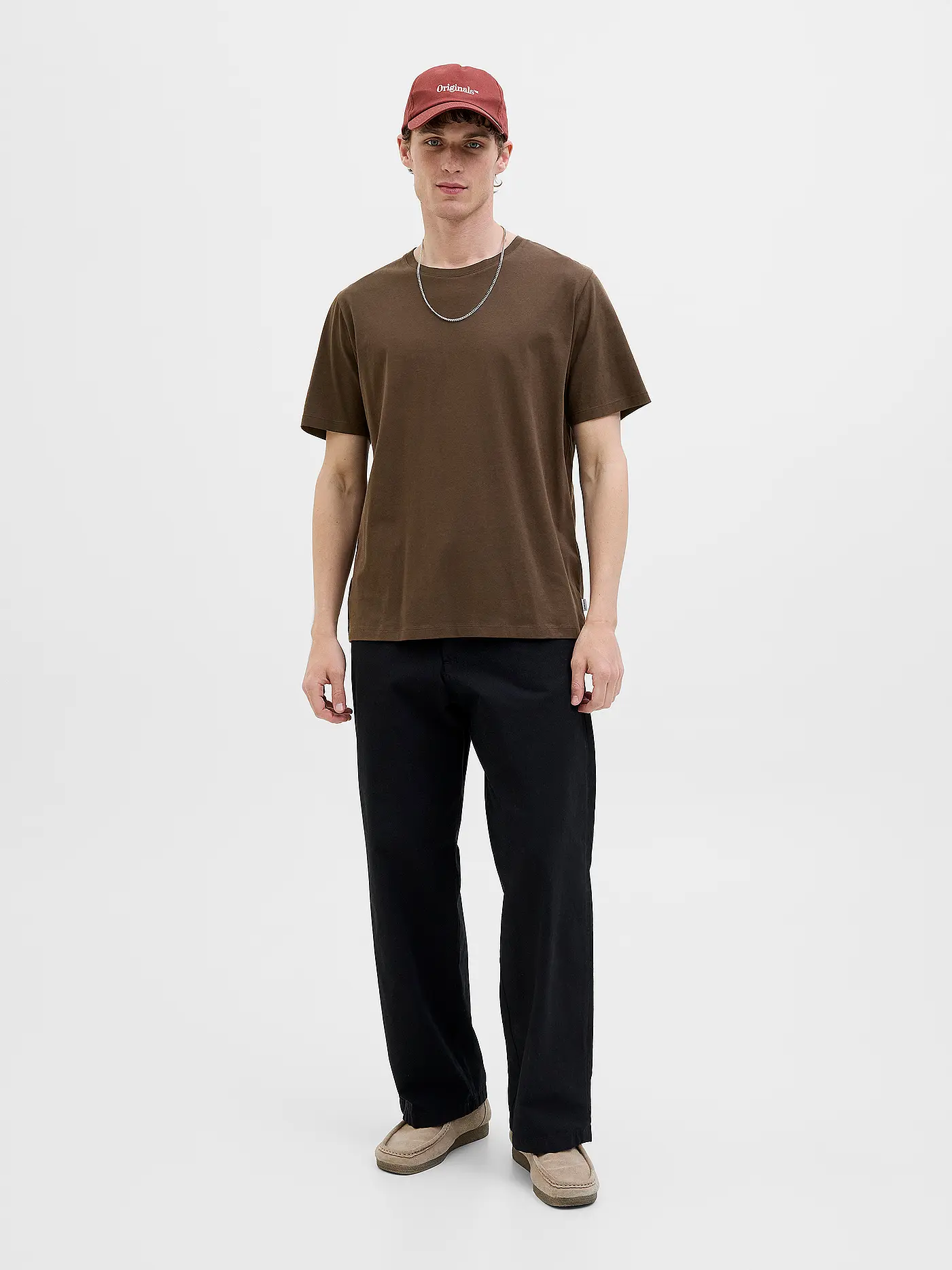 JACK & JONES | T-Shirt Slim Fit JJEORGANIC | braun